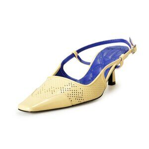 Burberry Women's 100% Leather Heeled Slingback Sandals Shoes US 9 EUR 39